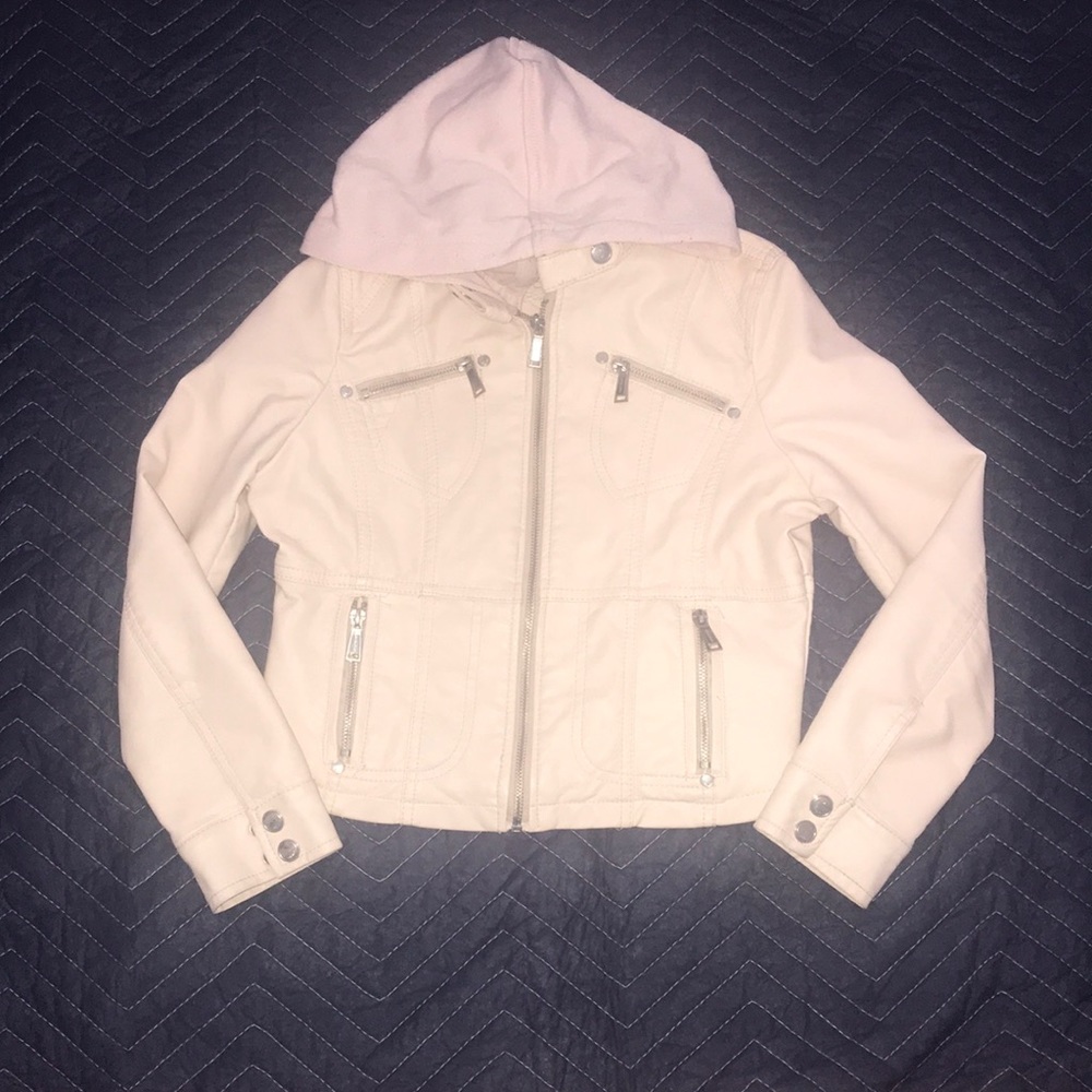 Girls Faux Leather Pink Jacket Size 10/12